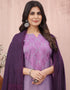 modern lavender cotton slub designer party wear readymade salwar suit with lavender cotton slub of-13732-acy4531 Back View